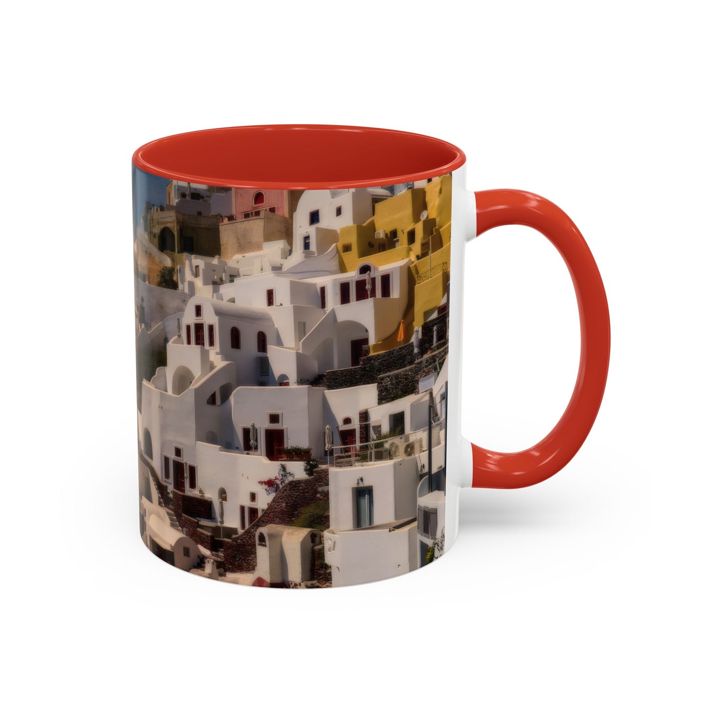 Santorini Sunset Mug, Oia Greece Coffee Cup, Mediterranean Architecture Travel Gift, Greek Island Home Decor, Aesthetic Santorini Souvenir