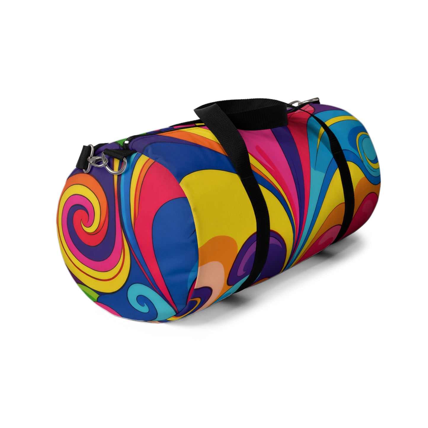 Psychedelic Floral Duffel Bag — Retro Swirl Travel Gym Bag