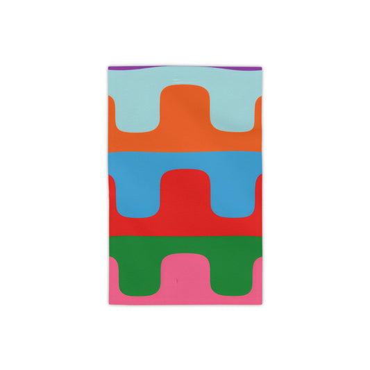 Colorwave Abstract Beach Towel — Bright Retro Geometric Stripes