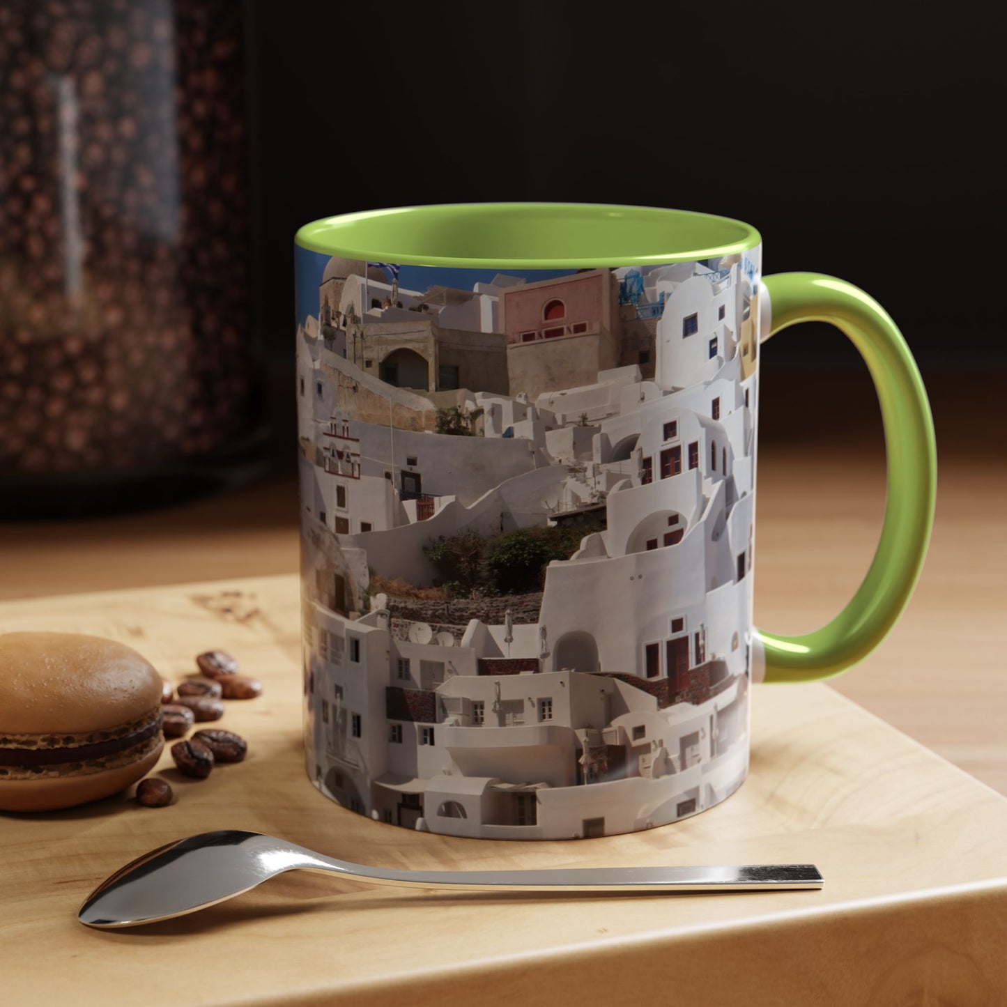 Santorini White Houses Photo Mug | Accent Coffee Mug
