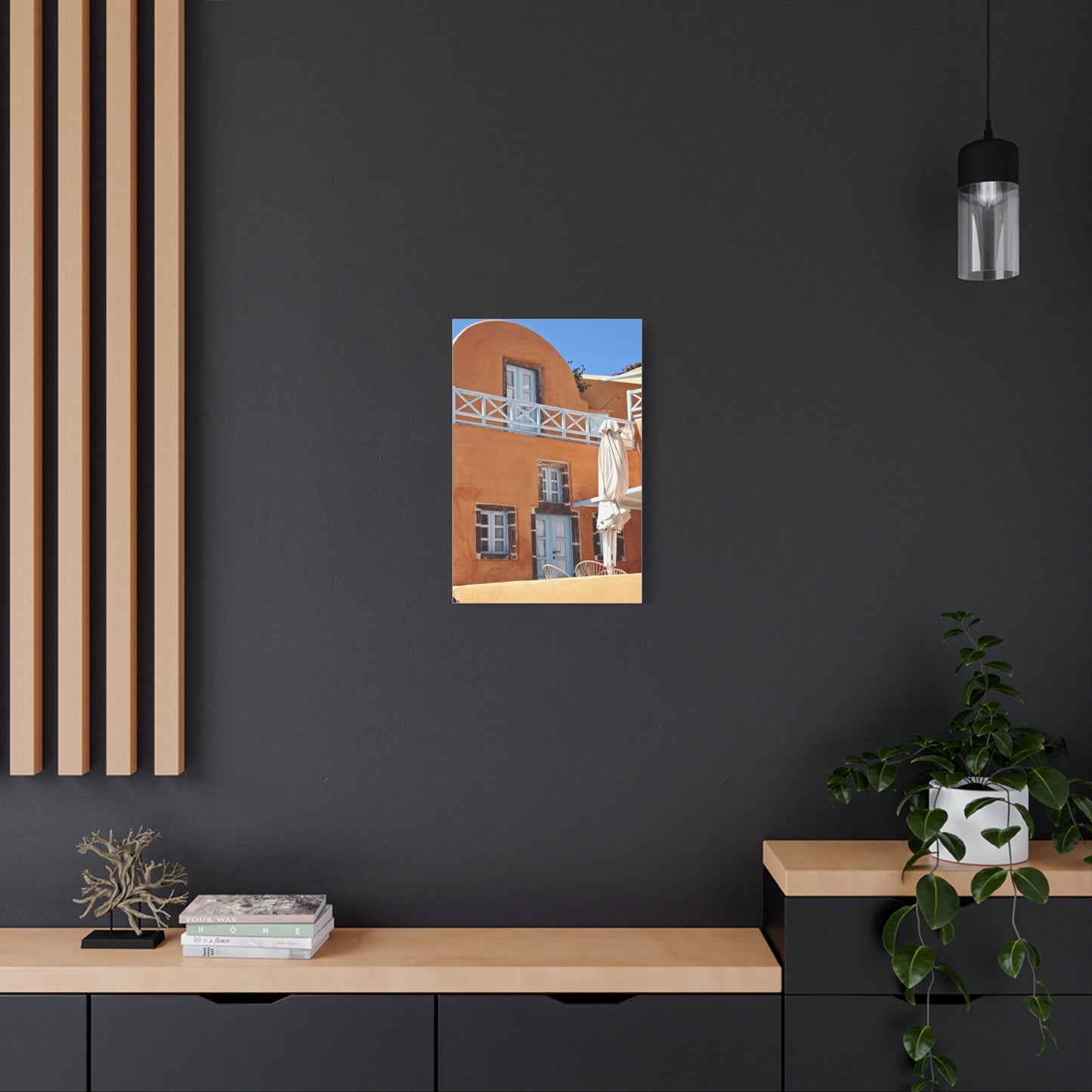 Santorini Orange Facade Canvas