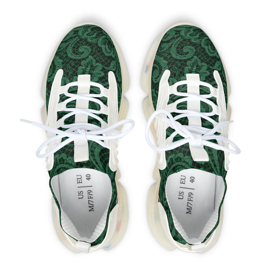 Eco-Friendly Women's Mesh Sneakers - Stylish Green Floral Design
