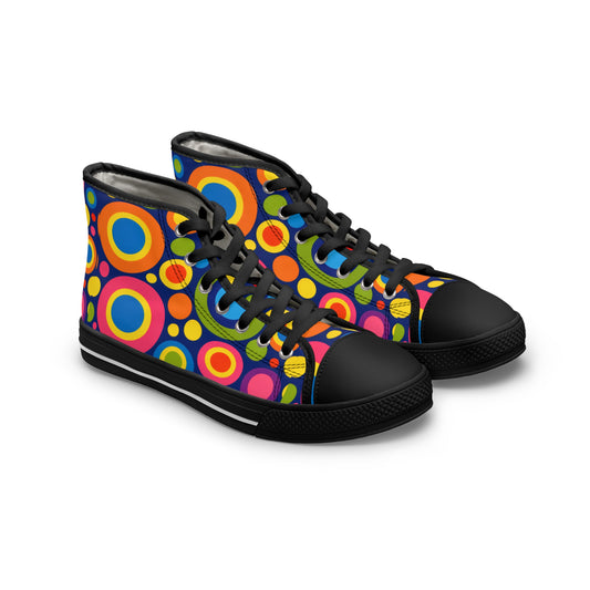 Retro Rainbow Circles Women's High Top Sneakers
