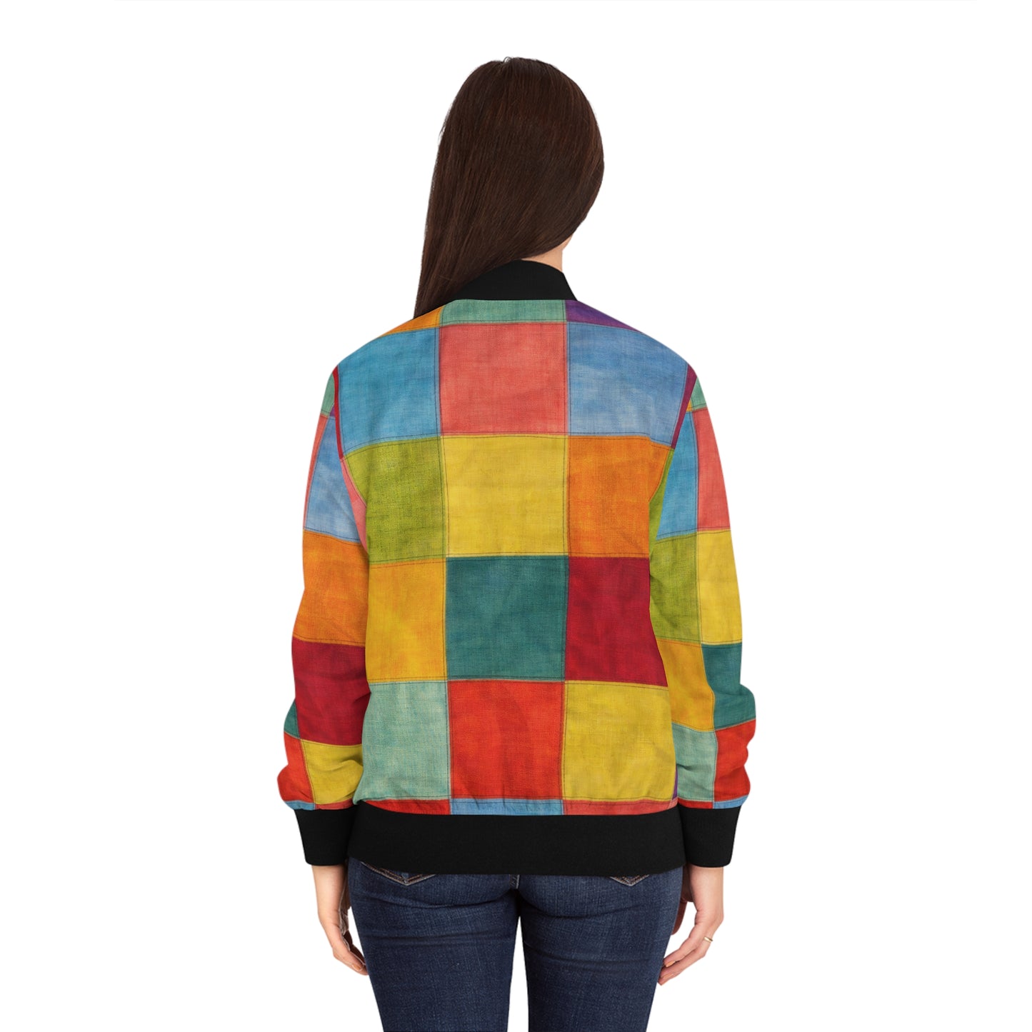 Colorblock Patchwork Women's Bomber Jacket