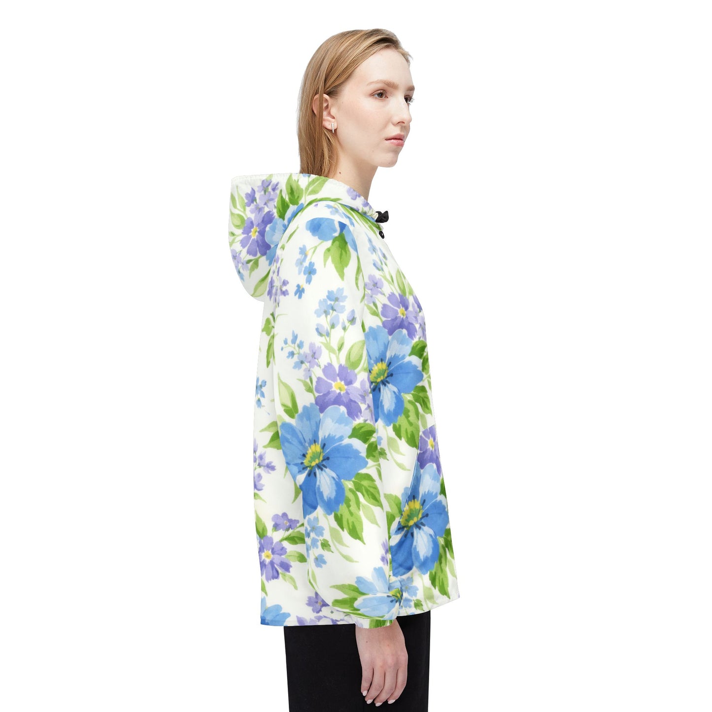 Floral Blue Garden Windbreaker