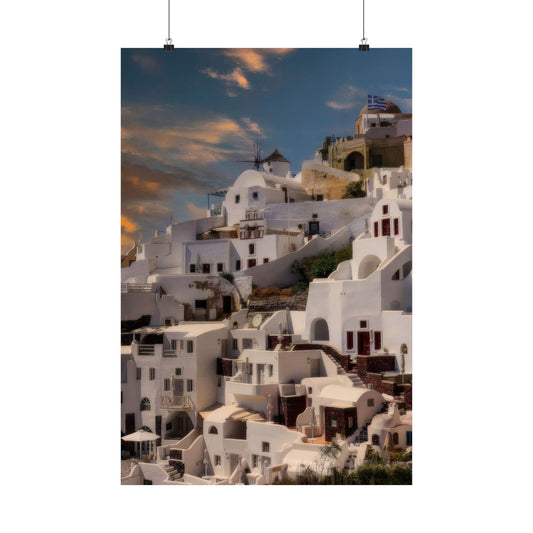 Santorini Sunset Dreams | Premium Matte Vertical Poster