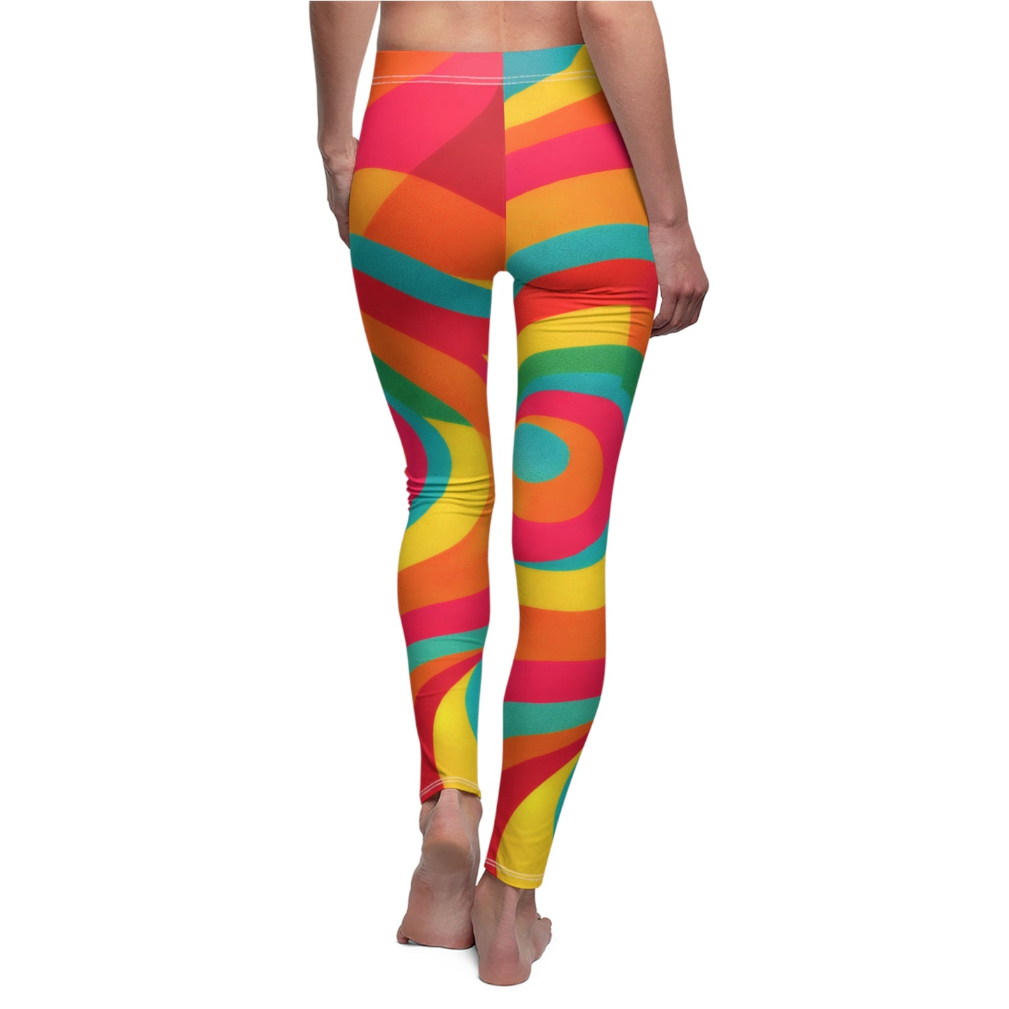 Psychedelic Swirl Leggings — Vibrant Retro 70s-Inspired All-Over Print
