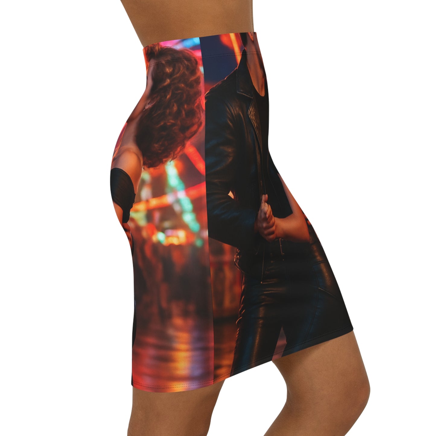 Grease Vibes Mini Skirt — Retro Hollywood Glamour Neon Carnival Nights