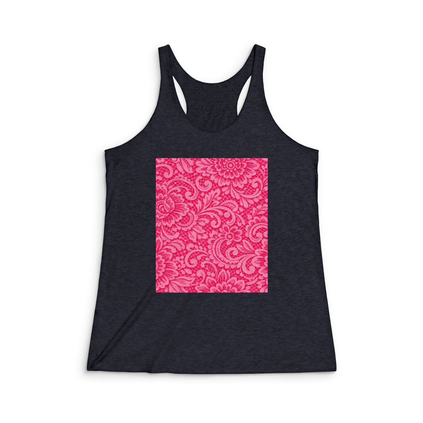 Pink Paisley Square Racerback Tank — Women's Floral Athletic Tank Top