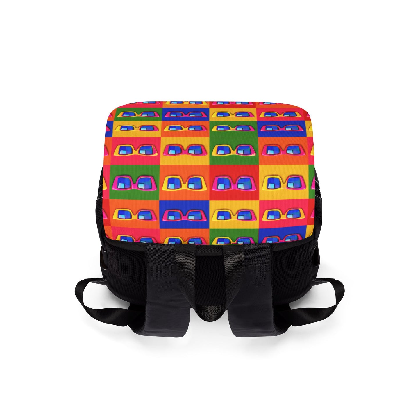 Retro Sunglasses Pattern Backpack — Colorful Pop Art Shoulder Backpack