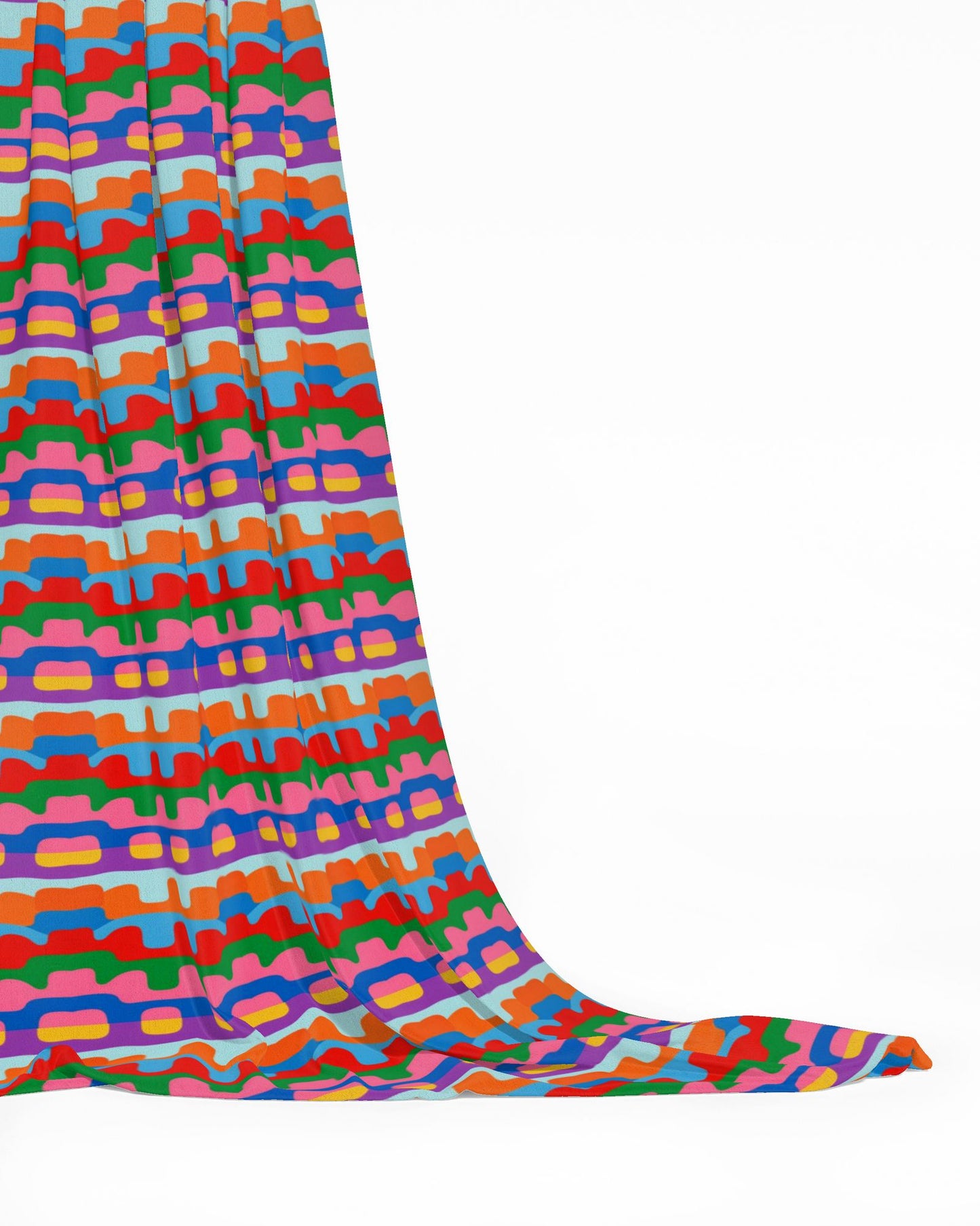 Retro 70s Geometric Wave Bauhaus Inspired Fabric Printing