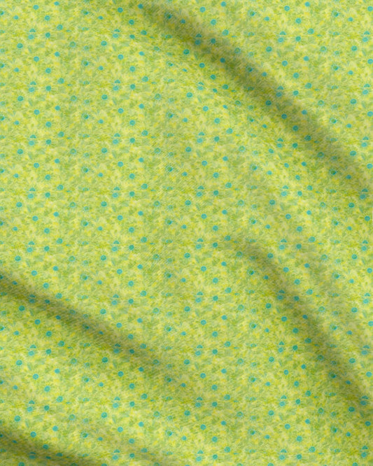 Watercolor Lime Green Daisy Fabric Printing