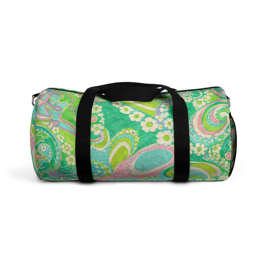 Green Paisley Duffel Bag – Floral Retro Travel Gym Bag