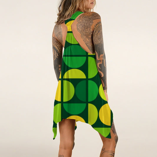 Groovy 1960s Retro Geometric Tank Dress All-over print Women's Sleeveless Tank Dress