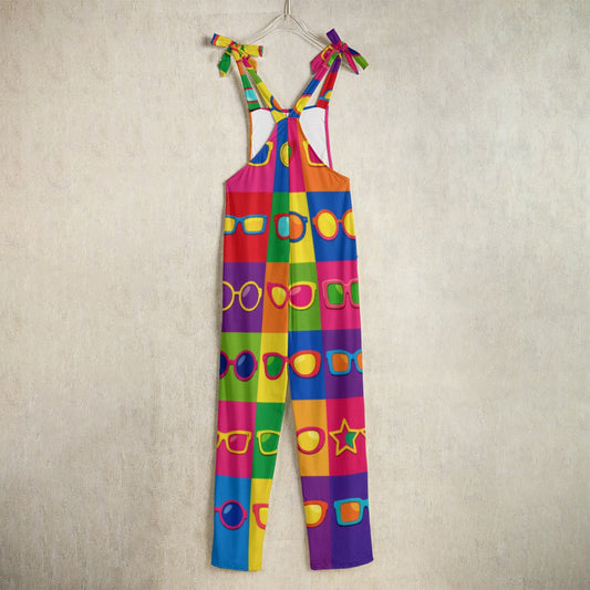 Groovy 60s Retro Hippie Pop Art Sunglasses Jumpsuit All-Over Print Women's Jumpsuit
