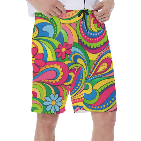 All-Over Print Men‘s Beach Shorts With Lining
