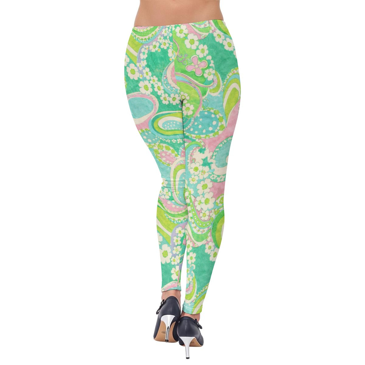 Groovy 70s Hippie Paisley Swirl Leggings All-Over Print Women's High-Stretch Leggings