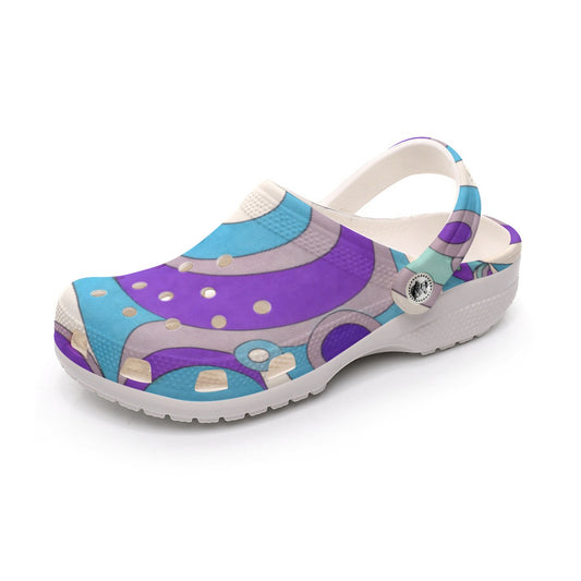 60s Mod Op-Art Circles Men's Classic Clogs — All-Over Print