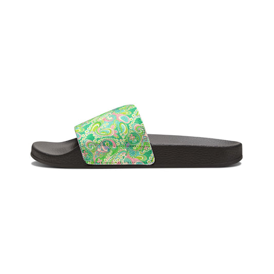 Paisley Slide Sandals — Women's Removable-Strap Summer Slides