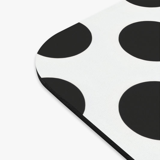 Polka Dot Mouse Pad — Black & White Retro Desk Accessory