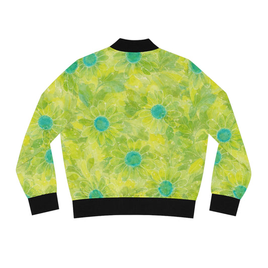 Floral Sunburst Bomber Jacket