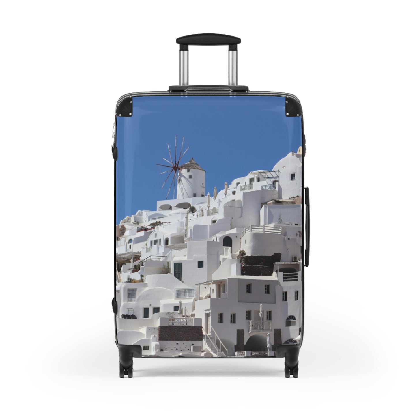 Santorini Oia Panorama Suitcase | Ghost City Edition Greek Island Luggage
