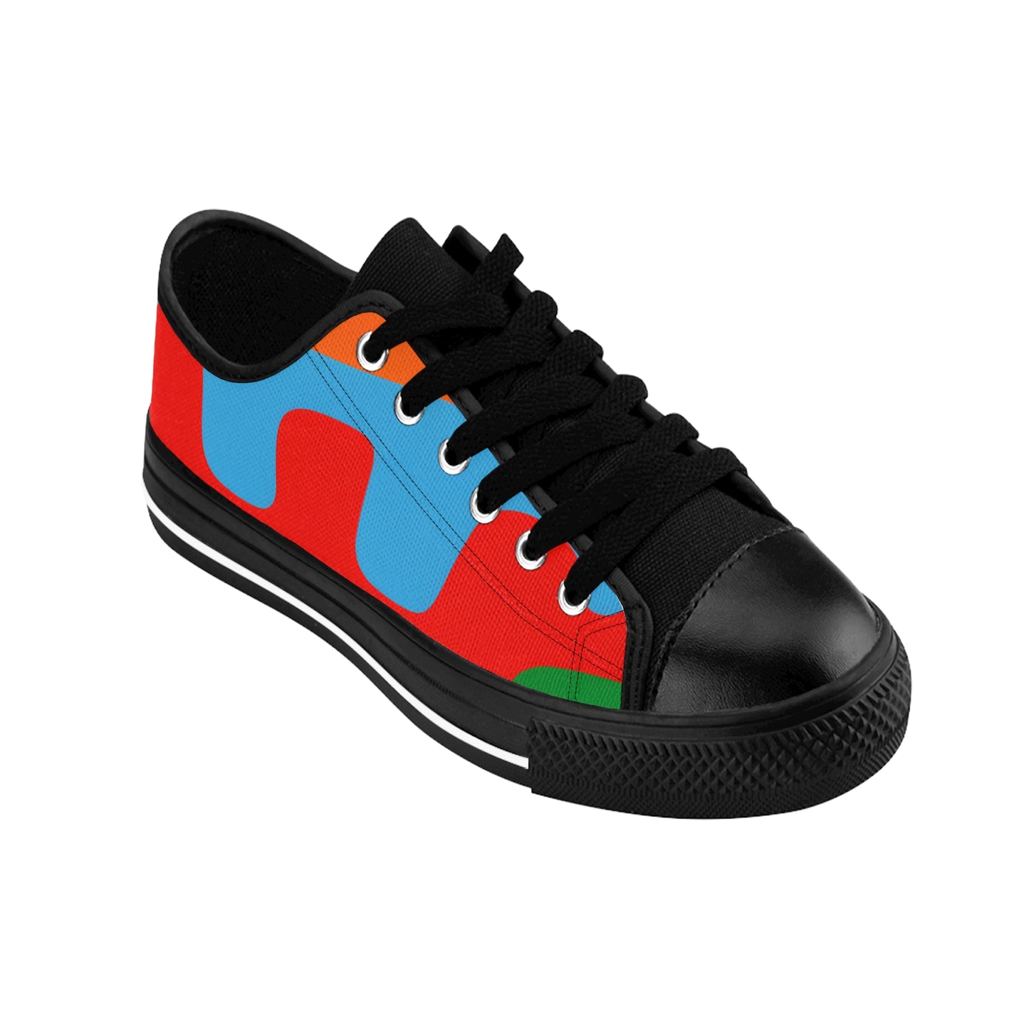 Colorful Wave Pattern Women's Sneakers — Bright Retro Casual Shoes