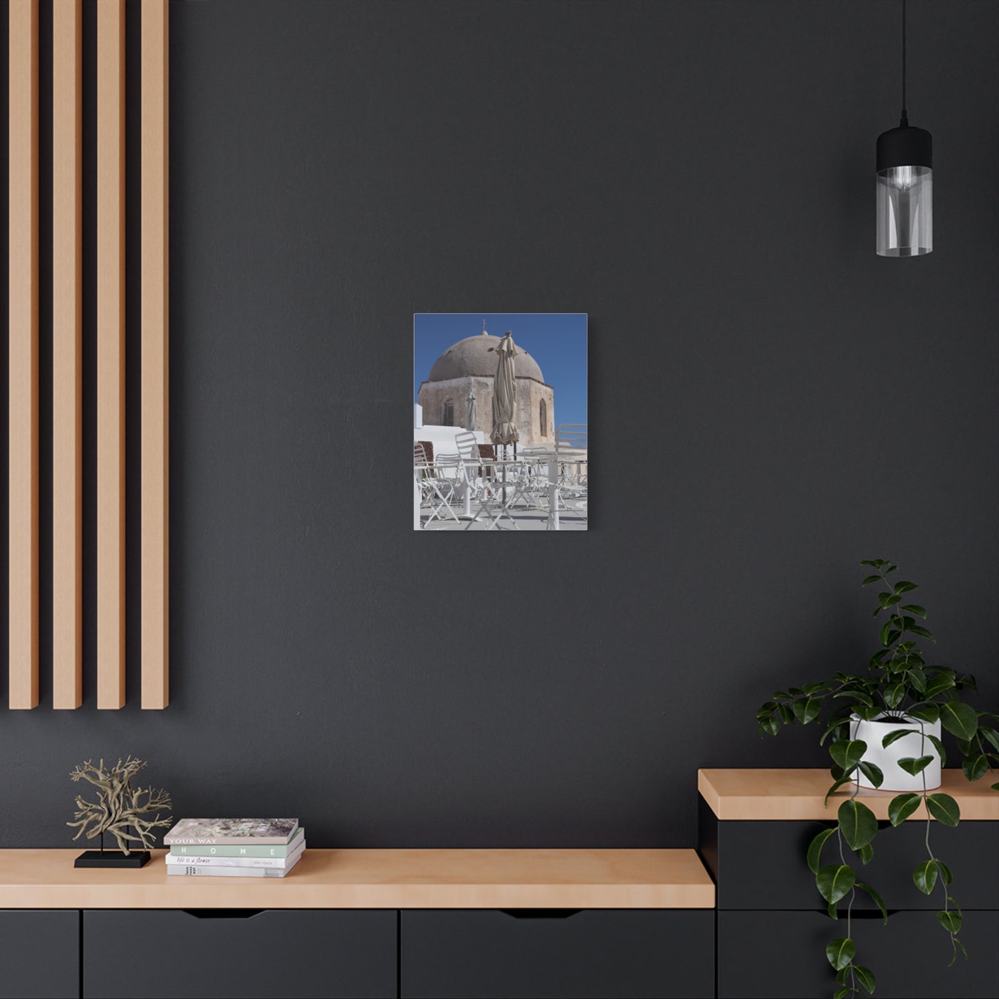 Santorini Dome Photography Matte Canvas