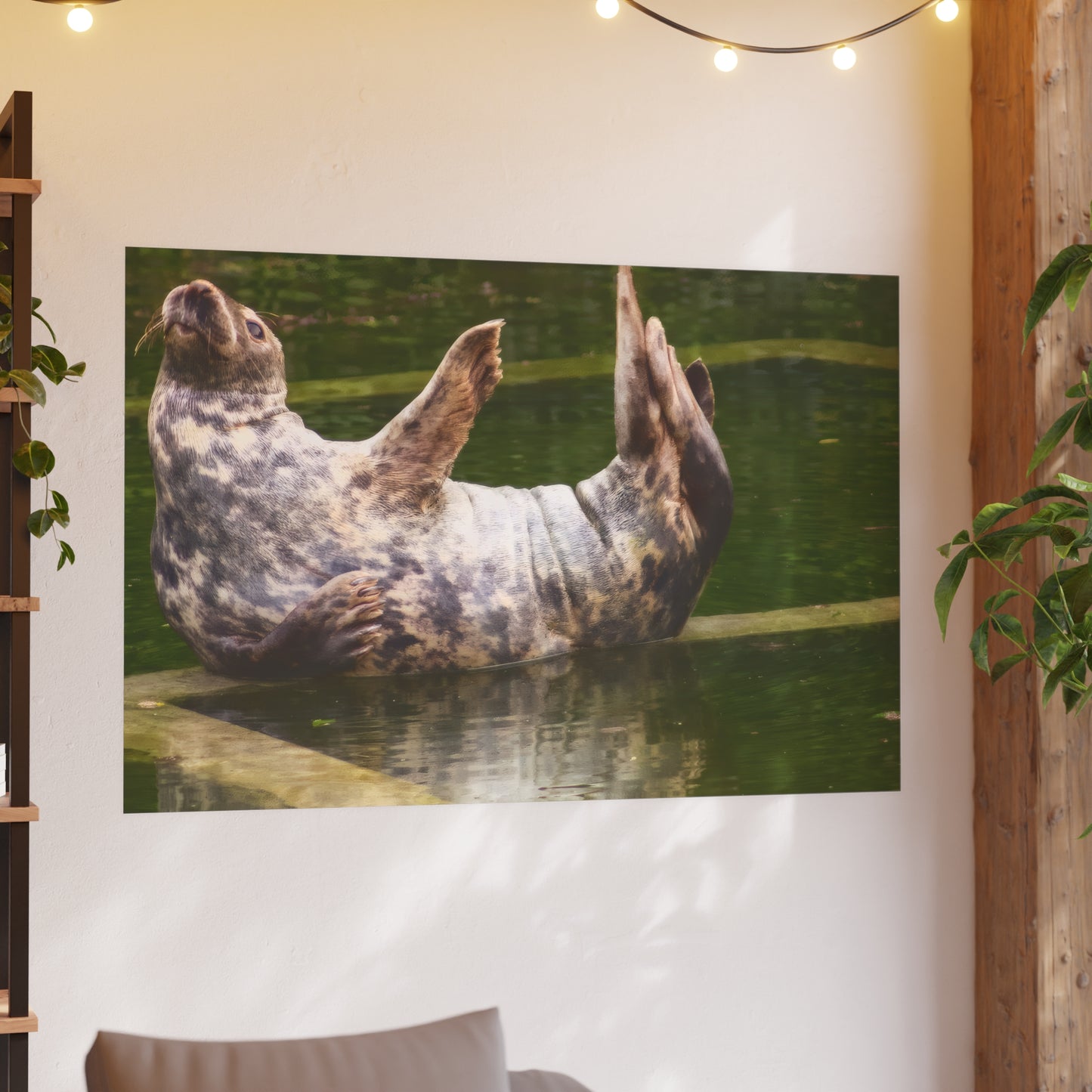 Funny Harbor Seal Poster — Playful Marine Life Wall Art