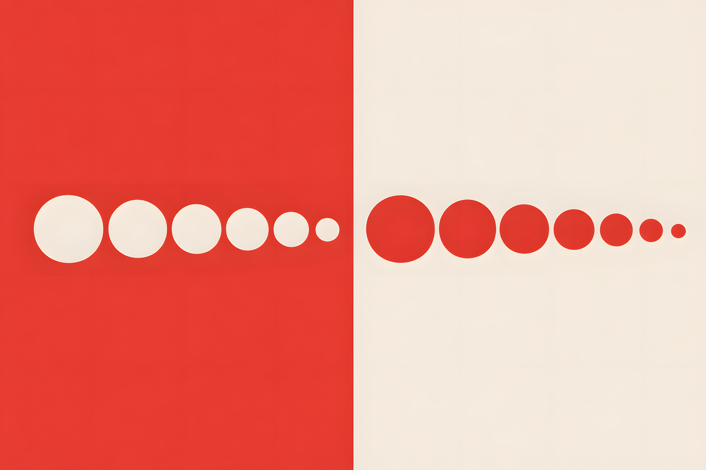Red Cream Shrinking Circles Retro Pattern — High-Resolution Digital Download