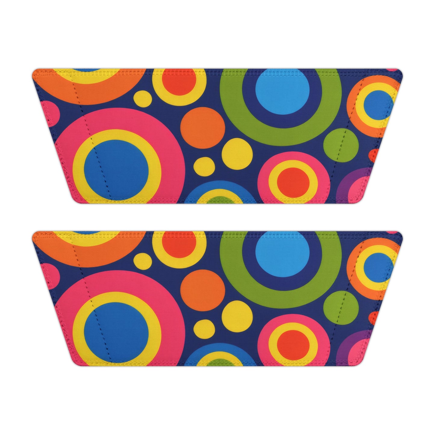 Women's Slide Sandals — Colorful Retro Circle Print Removable-Strap Slides