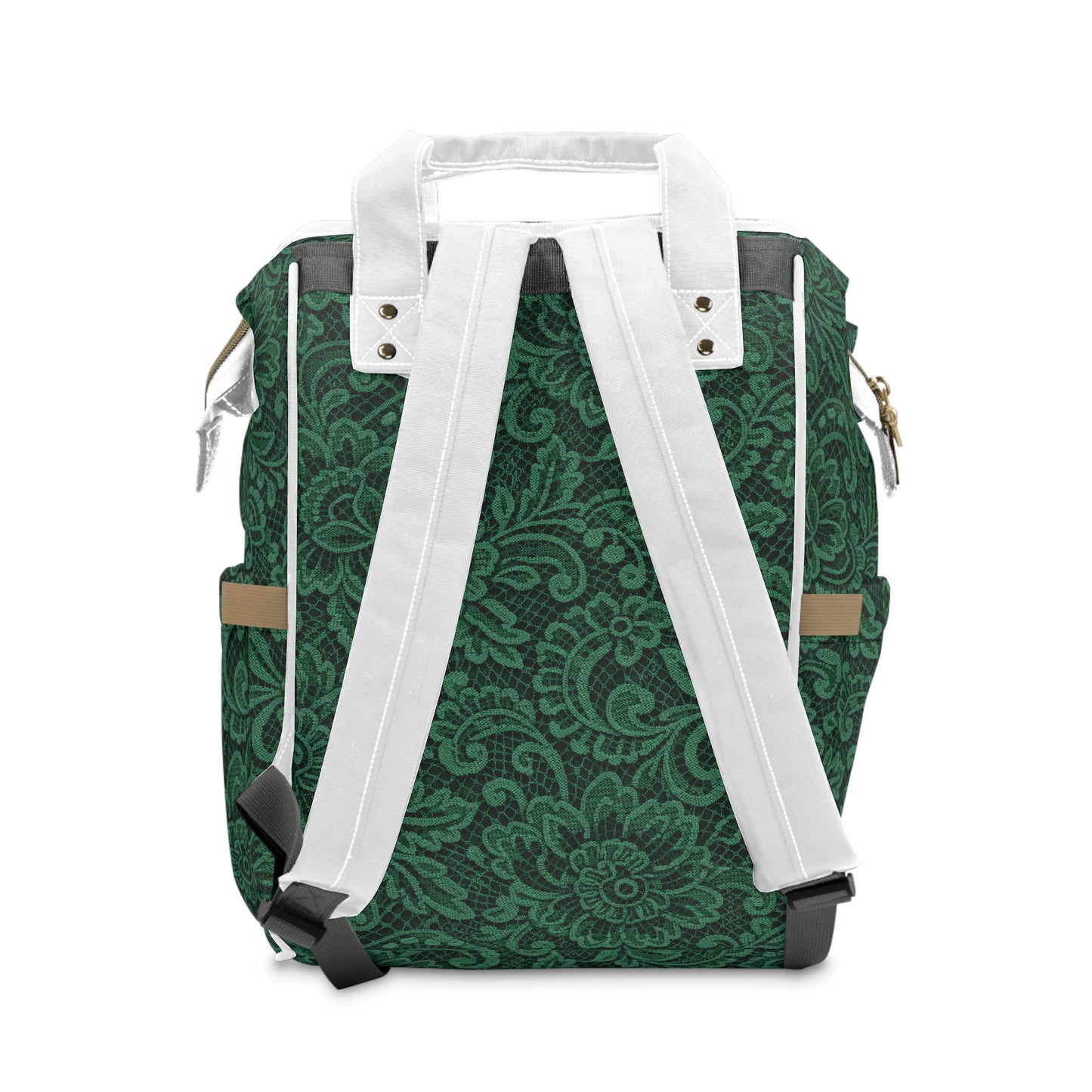 Green Paisley Diaper Backpack — Multifunctional Mom & Baby Organizer