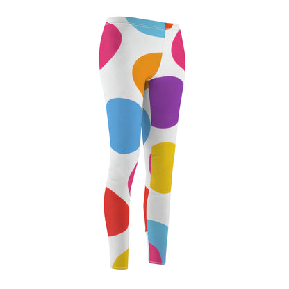 Colorful Polka Dot Women's Leggings — Bright All-Over Print Casual Activewear