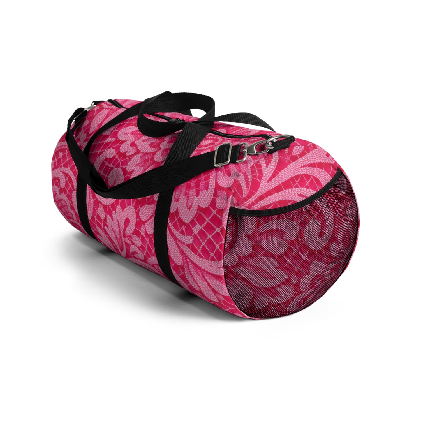 Pink Floral Pattern Duffel Bag — Stylish Travel & Gym Bag