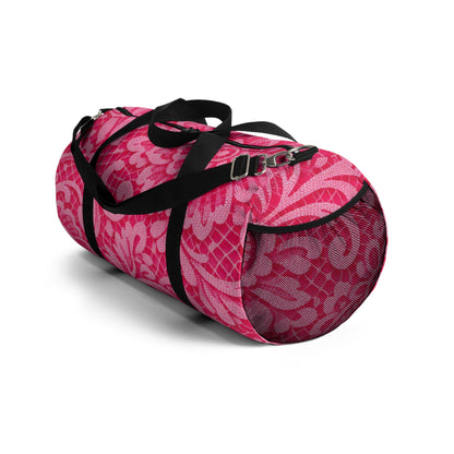 Pink Floral Pattern Duffel Bag — Stylish Travel & Gym Bag