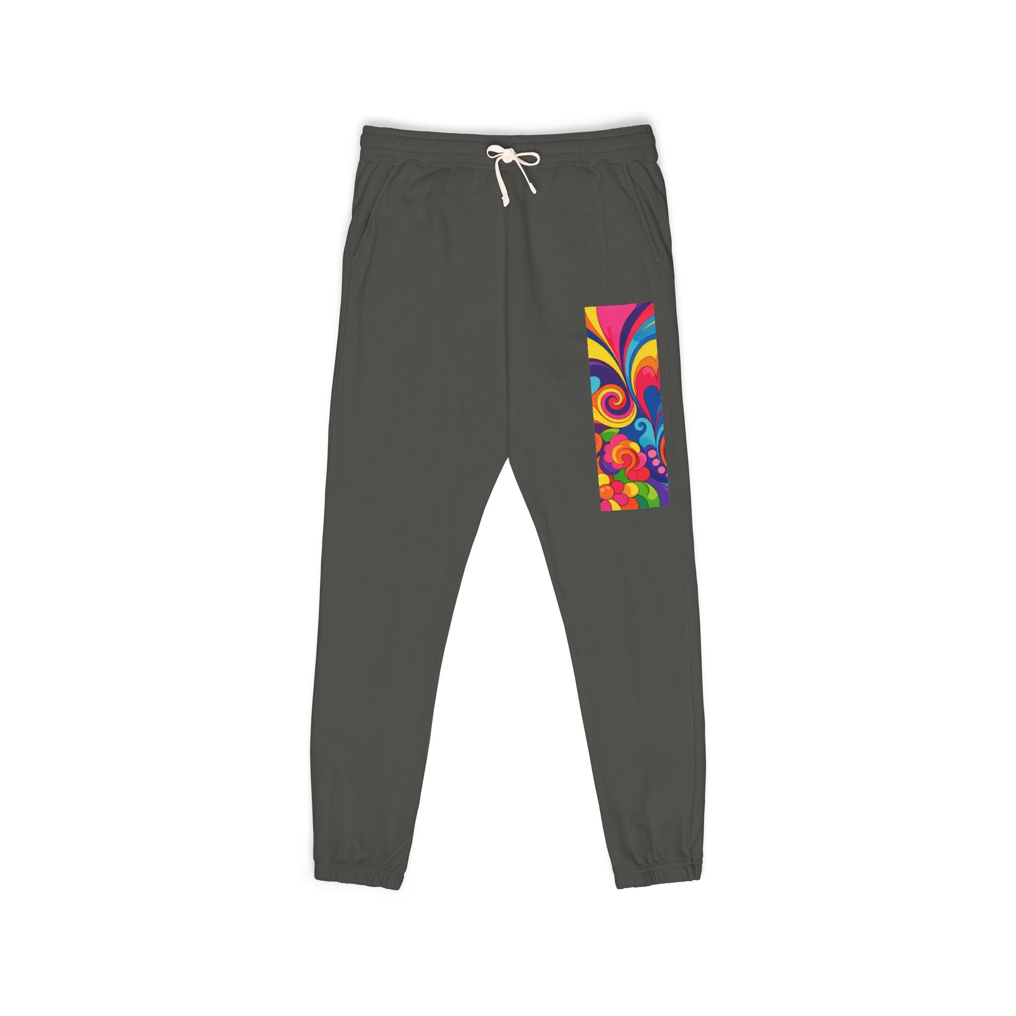 Floral Psychedelic Joggers — Colorful Side Panel Sweatpants