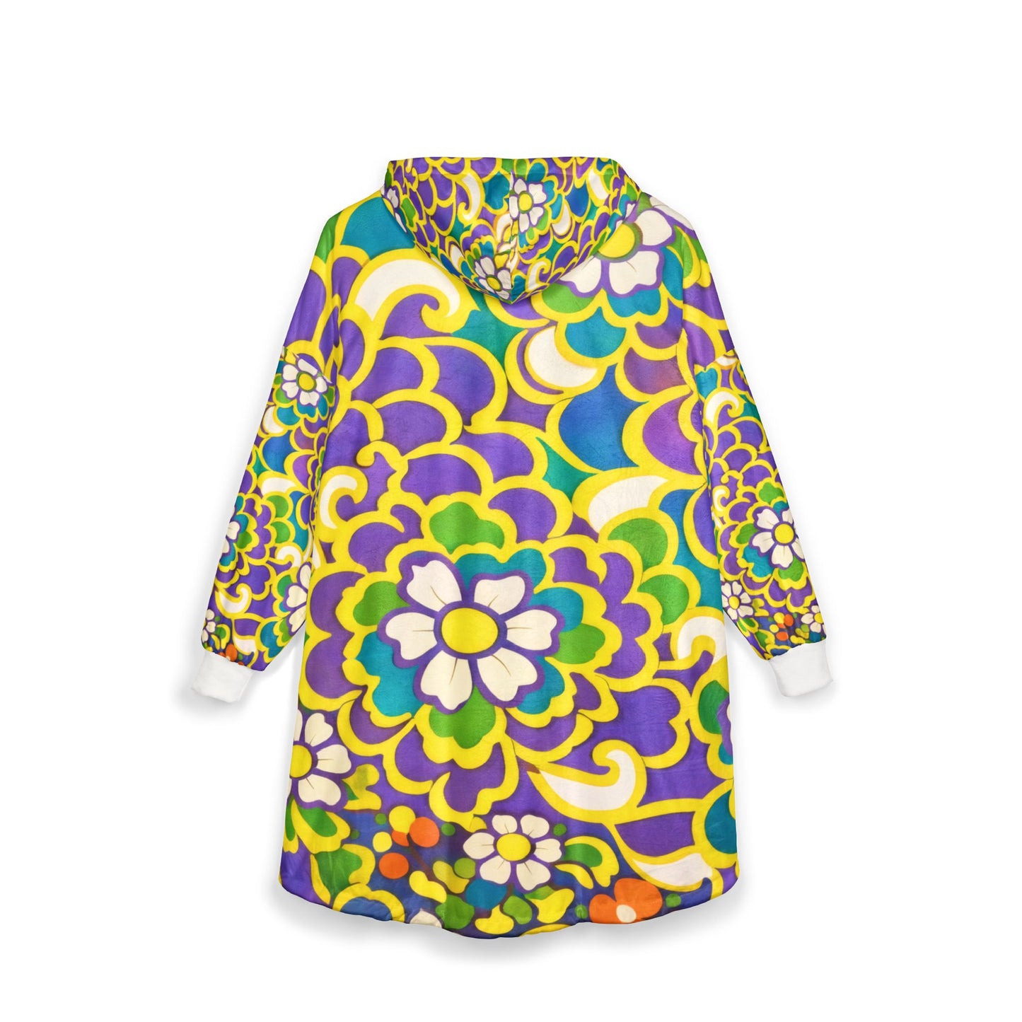 Floral Hoodie — Vibrant Retro Flower Pattern Cozy Oversized