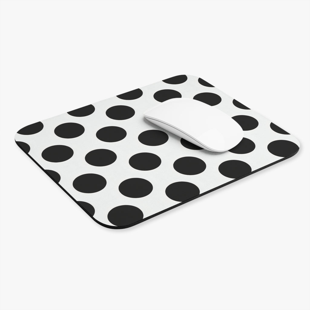 Classic Dot - Black and White Polka Dot Mouse Pad
