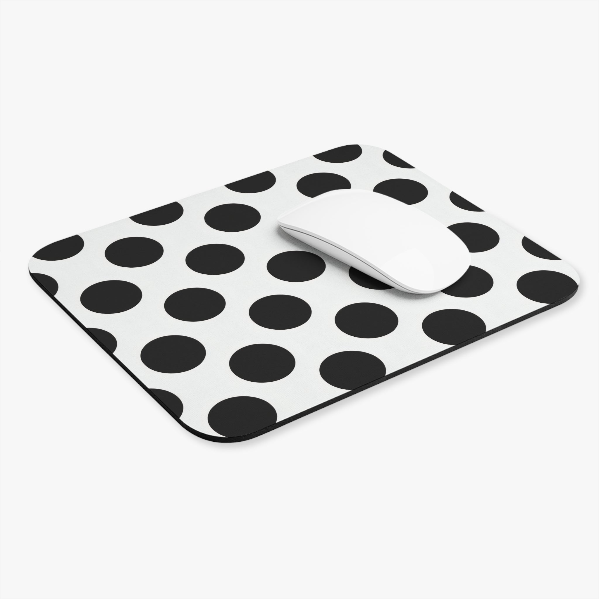 Classic Dot - Black and White Polka Dot Mouse Pad