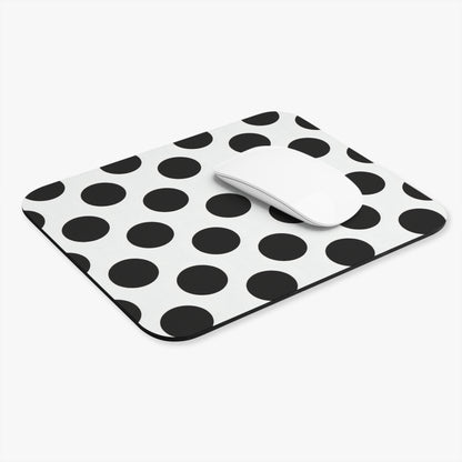 Polka Dot Mouse Pad — Black & White Retro Desk Accessory