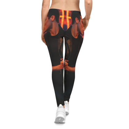Summer Nights Aesthetic Leggings — Vintage 1950s Carnival Romance AOP Yoga Pants