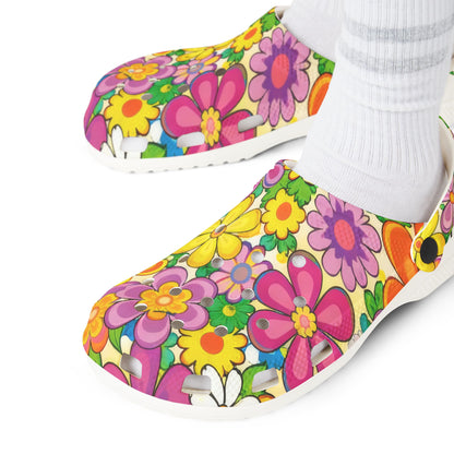 Floral Garden Foam Clogs — Colorful EVA Slip-On Shoes