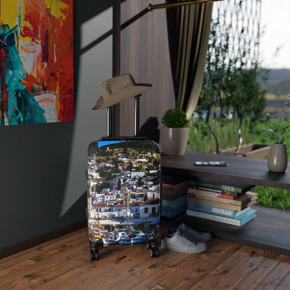 Hydra Island Greece Suitcase — Mediterranean Harbor Travel Luggage