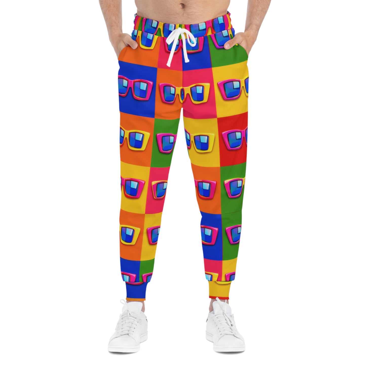 Colorful Sunglasses Pattern Joggers – Retro Pop Athletic Pants