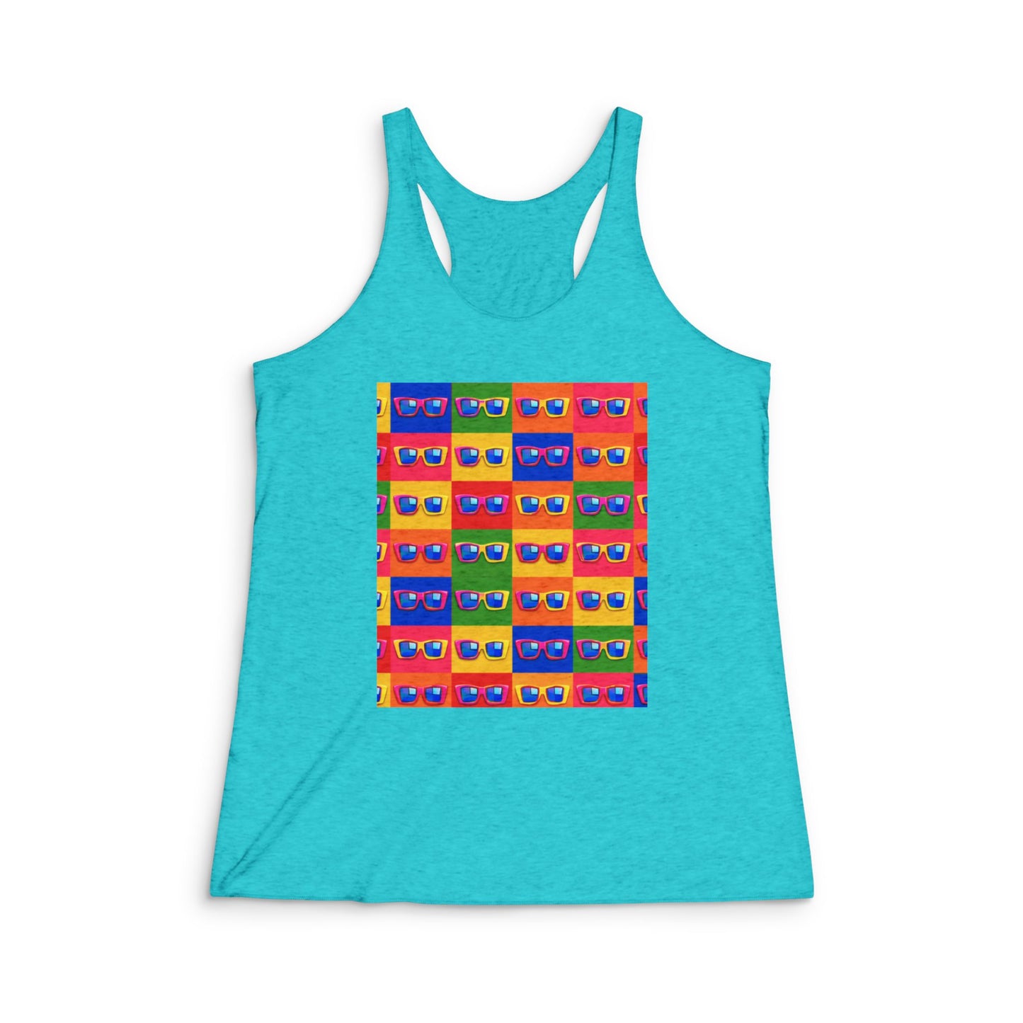 Retro Cassette Tape Pattern Women's Racerback Tank — Vintage 80s Music Graphic Tank Top
