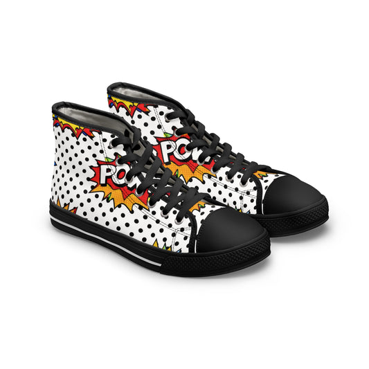 Women's High Top Sneakers — Retro Comic 'POW' Pop Art Print