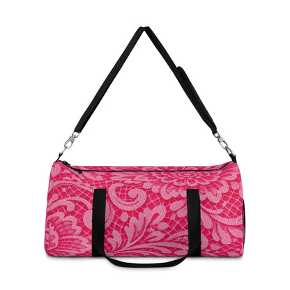 Pink Floral Pattern Duffel Bag — Stylish Travel & Gym Bag