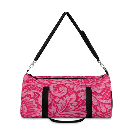 Pink Floral Pattern Duffel Bag — Stylish Travel & Gym Bag