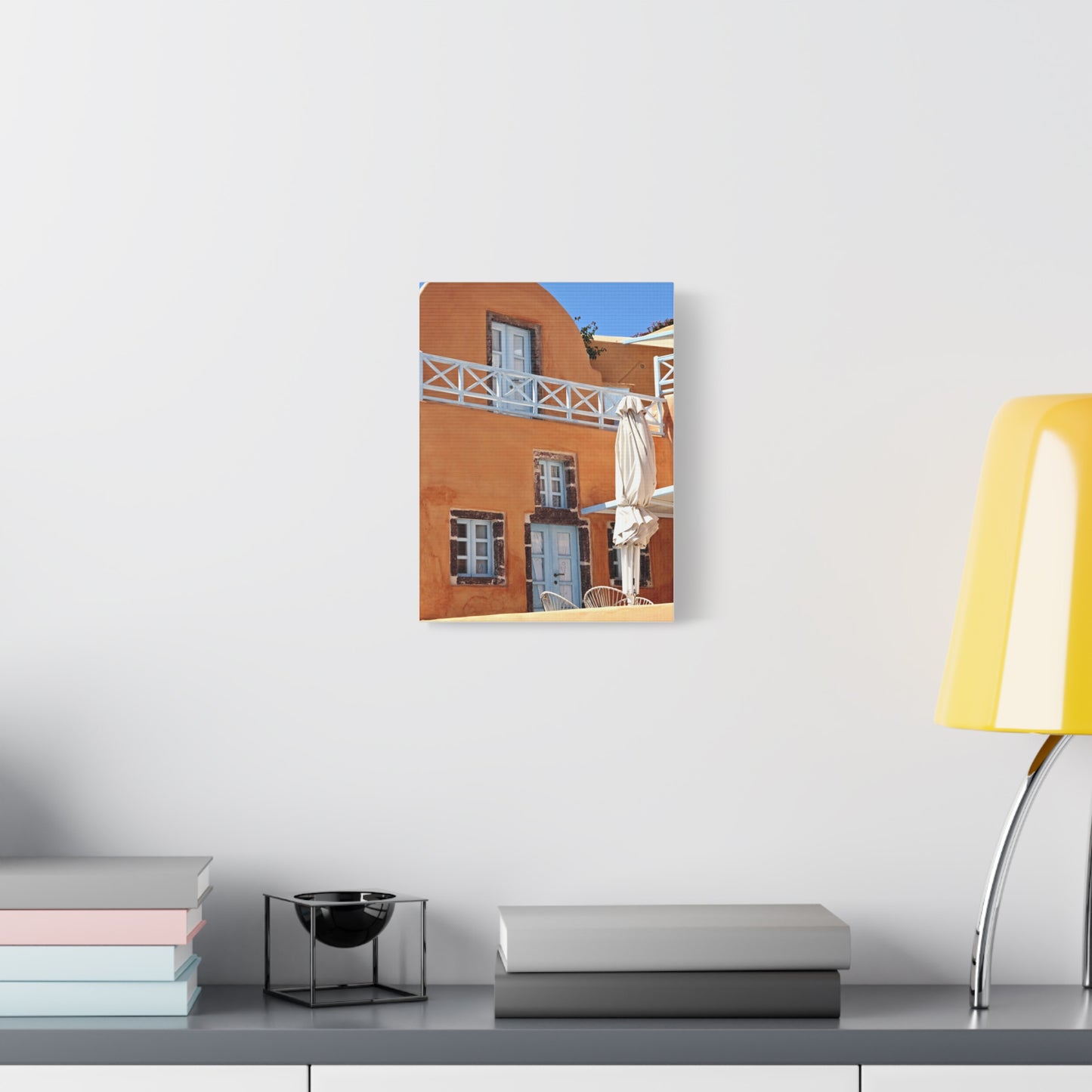Santorini Orange Facade Canvas