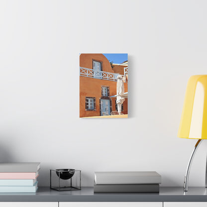 Santorini Orange Facade Canvas